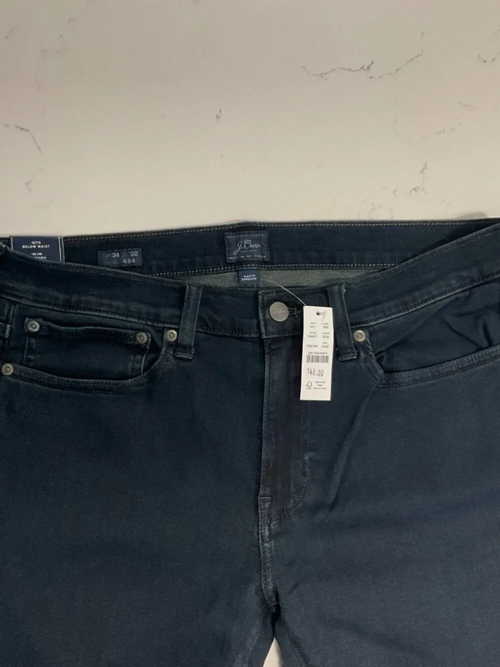 J Crew Men's Slim Stretch Jeans in deep lake wash 34x32